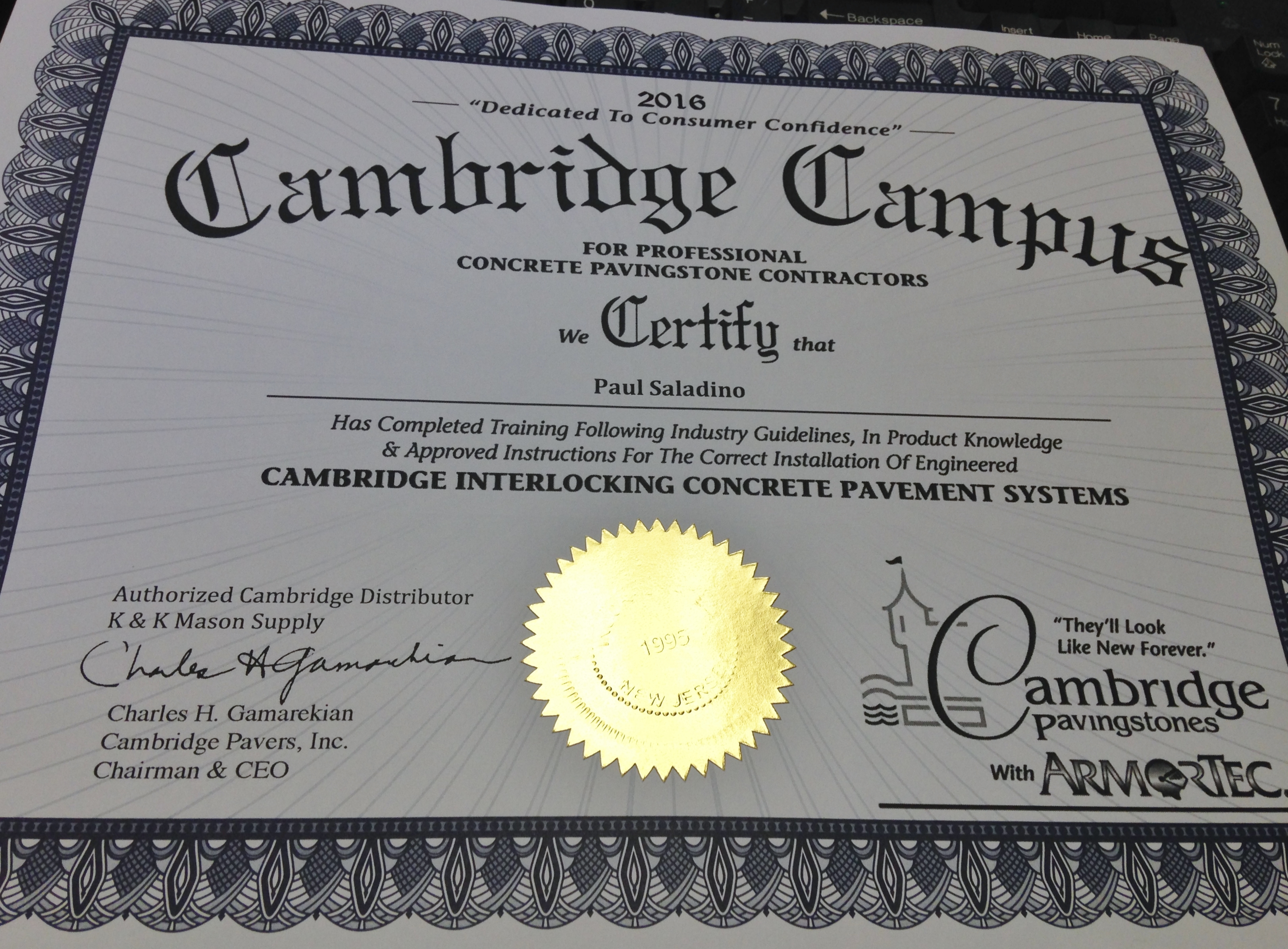 Cambridge Paver Certified