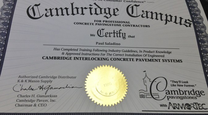 Cambridge Pavers Certified Installers