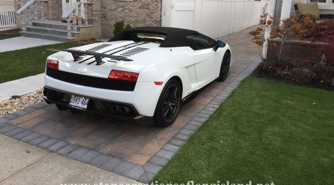Lamborghini on Cambridge Paver Driveway | Whitestone, NY 11357