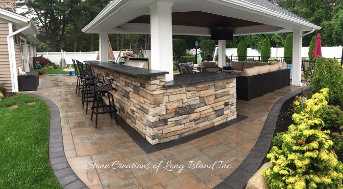 Dix Hills Outdoor Patio & Kitchen | Cambridge Pavers & Cultured Stone Veneer | Dix Hills, NY 11746