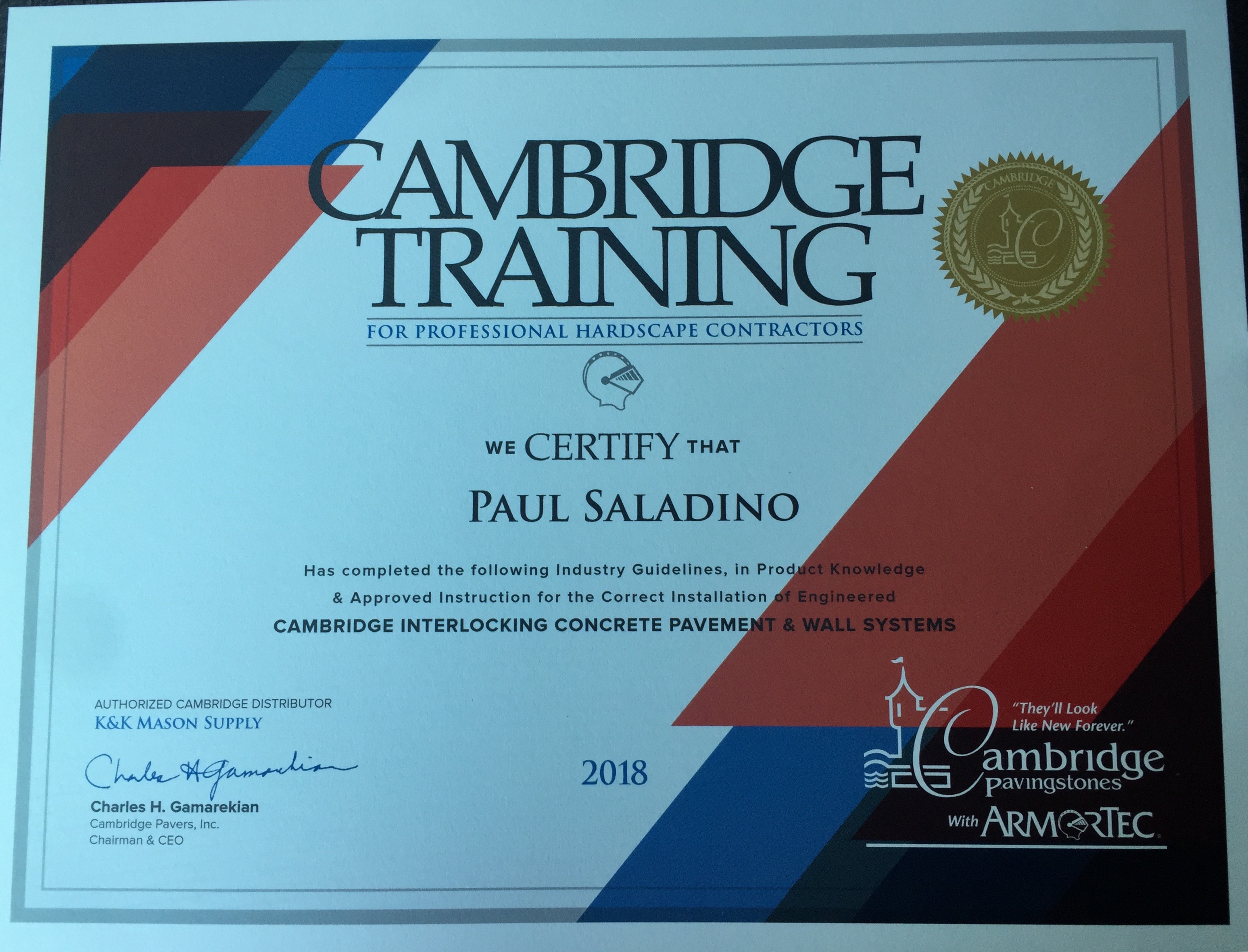 Cambridge Pavers 2018