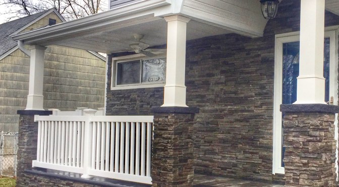 Cambridge Paver Driveway and Front Porch Addition – Lindenhurst, NY 11757