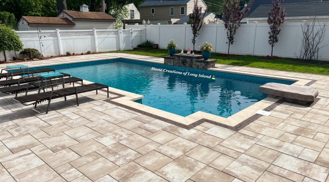 Westbury Pool Patio Design for the Ultimate Relaxation – Waterfalls and Kitchen – Westbury, NY 11514